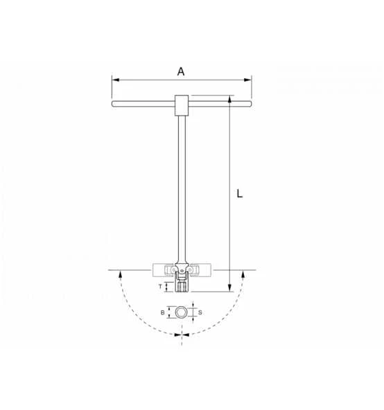 Bahco T-Griff, Gelenk-Steckschlüssel, SW 7 Mm, 500 Mm 2 Bahco T-Griff, Gelenk-Steckschlüssel, SW 7 Mm, 500 Mm – Bild 2