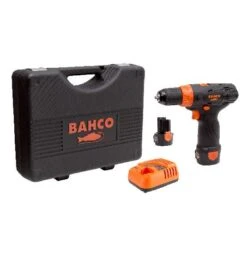 Bahco Akku-Bohrmaschine 3/8" Mit 10 Mm Schnellspannfutter, Inkl. 2 Lithium-Ionen-Akkus Und Ladegerät, Im Hartschalenkoffer (12V X 2,0 Ah)