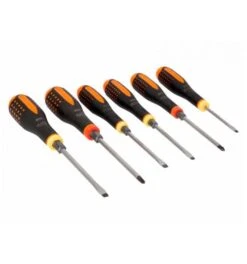 Bahco ERGO Schraubendreher-Satz Für Schlitz-, Phillips- Und Sechskantschrauben Mit Durchgehender Klinge Und Schlagfestem Griff - 6-tlg.