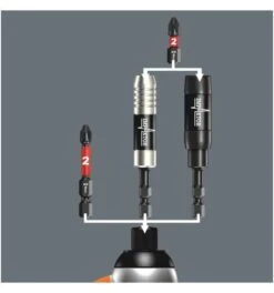Wera 897/4 IMP R SB Impaktor Halter Mit Ringmagnet Und Sprengring, 1/4" X 75 Mm -Heimwerkzeuge bithalter 358344 czm