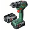 Bosch Akku-Zweigang-Bohrschrauber UniversalDrill 18V-60: 2 Akkupacks, Ladegerät, Zubehör, Tragekoffer