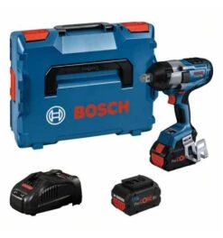 Bosch Akku-Drehschlagschrauber BITURBO GDS 18V-1050 H, 2 X Akku, Schnellladegerät, Leiterclip, L-BOXX Mit Einlage