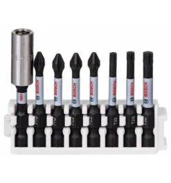 Bosch Schrauberbit-Set Impact Control, 8-tlg., 2 x PH2, 2x PZ2, T20, T25, T30, 50 Mm