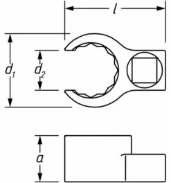 Hazet Ringschlüssel, Doppelsechskant, Offen, Vierkant Hohl 12,5 Mm (1/2"), Außen-Doppel-Sechskant Profil, 36 Mm, Innenvierkant 12,5 = 1⁄2″ -Heimwerkzeuge einsteck ringschluessel 1021867 czm 1
