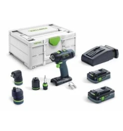 Festool Akku-Bohrschrauber T 18+3 HPC 4,0 I-Set, Akku-Pack, Ladegerät, Zubehör, Systainer