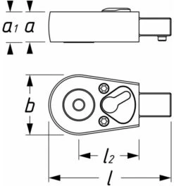Hazet Bit Einsteck-Umschaltknarre, Einsteck-Vierkant 9 X 12 Mm, Sechskant Hohl 6,3 (1/4"), Innen-Sechskant Profil -Heimwerkzeuge hazet knarren 1021813 czm
