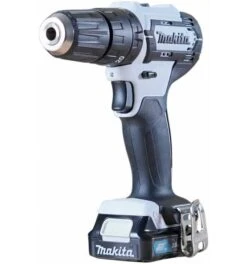 Makita Akku-Schlagbohrschrauber Weiß, 12V Max., 30 Nm, 0-1.700 Min, Akku, Ladegerät, Transportkoffer