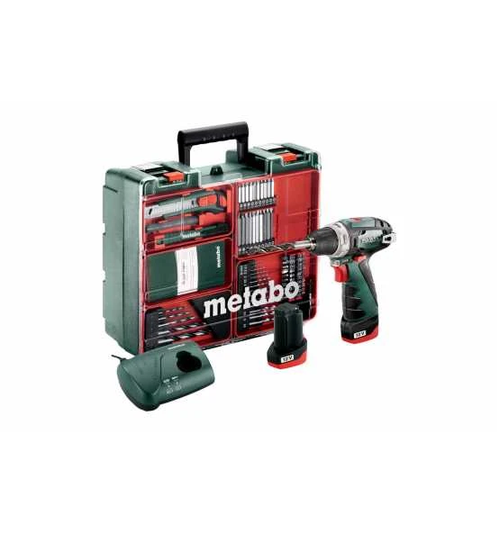 Metabo Akku-Bohrschrauber PowerMaxx BS Mobile Werkstatt, Mobile Werkstatt, Kunststoffkoffer, 12V 2x2Ah Li-Power + LC 40 1 Metabo Akku-Bohrschrauber PowerMaxx BS Mobile Werkstatt, Mobile Werkstatt, Kunststoffkoffer, 12V 2x2Ah Li-Power + LC 40