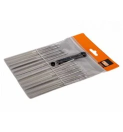 Bahco Nadelfeilensatz, Bastardhieb, Ohne Heft 140 mm - 12-tlg., Hieb 0