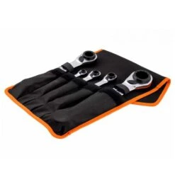 Bahco Vierfach-Knarren-Ringschlüssel-Satz, 5-tlg, Gürteltasche