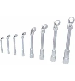 KS Tools ULTIMATEplus Doppel-Steckschlüssel-Satz, Gekröpft, 8-tlg. -Heimwerkzeuge rohrsteckschluesselsatz 711654 czm