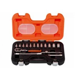 Bahco 1/4" Steckschlüssel-Satz, Zoll, Sechskant, Inklusive Umschaltknarre - 16-tlg.