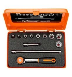 Bahco 1/4" Steckschlüssel-Satz, Metrisch, Sechskantprofil, Inklusive Umschaltknarre Mit Rundem Kopf - 12-tlg. -Heimwerkzeuge steckschluesselgarnitur bahco 732053 czm