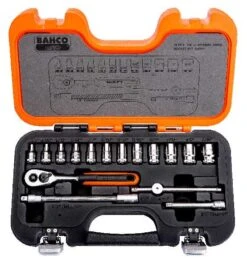 Bahco 1/4" Steckschlüssel-Satz, Zoll, Sechskant, Inklusive Umschaltknarre - 16-tlg. -Heimwerkzeuge steckschluesselgarnitur bahco 732179 czm