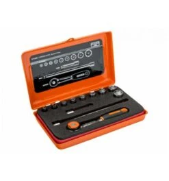 Bahco 1/4" Steckschlüssel-Satz, Metrisch, Sechskantprofil, Inklusive Umschaltknarre Mit Rundem Kopf - 12-tlg.