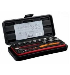 Bahco 3/8" Steckschlüssel-Satz, Metrisch, Sechskantprofil, Inklusive Umschaltknarre Mit Rundem Kopf - 13-tlg.