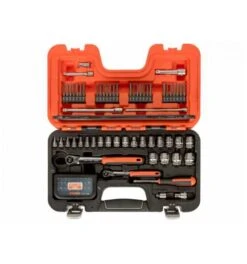 Bahco Steckschlüssel-Satz 1/4" Und 3/8", Metrisch, Sechskantprofil, Vierkantantrieb, Inklusive Umschaltknarre Mit Schlankem Knarrenkopf - 91-tlg.