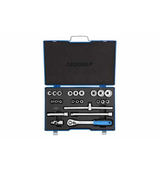 Gedore Steckschlüssel-Garnitur 1/2" 23-tlg. D19 EMU-20 1 Gedore Steckschlüssel-Garnitur 1/2" 23-tlg. D19 EMU-20