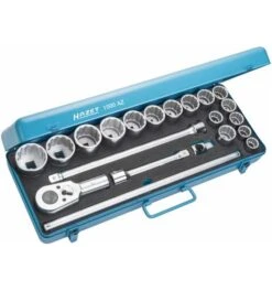 Hazet Steckschlüssel Satz, Vierkant Hohl 20 Mm (3/4"), Außen-Doppel-Sechskant Profil, Anzahl Werkzeuge: 21, Art.Nr. 1000AZ