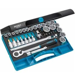 Hazet Steckschlüssel Satz, Vierkant Hohl 12,5 Mm (1/2"), Außen-Sechskant-Tractionsprofil, Pozidriv Profil PZ, Kreuzschlitz Profil PH, Innen-Sechskant