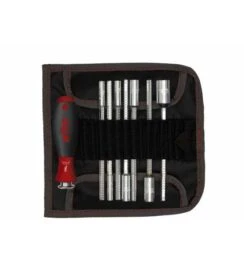Wiha Schraubendreher Mit Wechselklingen Set SYSTEM 6 Sechskant-Steckschlüssel 9-tlg. Inkl. Rolltasche (27712)