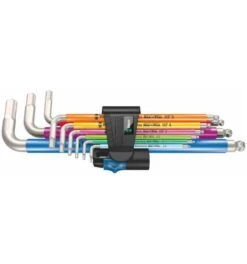 Wera 3950/9 Hex-Plus Multicolour HF Stainless 1 Winkelschlüsselsatz, Metrisch, Edelstahl, Mit Haltefunktion, 9-teilig