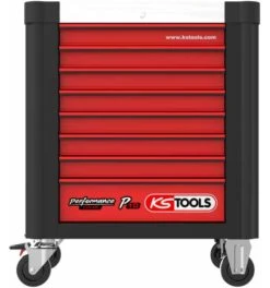 KS Tools Werkstattwagen PERFORMANCEplus P10 SCHWARZ/ROT, Mit 8 Schubladen -Heimwerkzeuge werkstattwagen unbestueckt 742760 czm