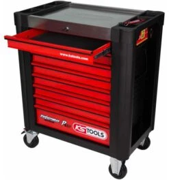 KS Tools Werkstattwagen PERFORMANCEplus P10 SCHWARZ/ROT, Mit 8 Schubladen -Heimwerkzeuge werkstattwagen unbestueckt 742761 czm