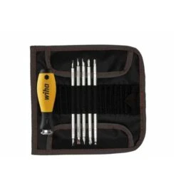 Wiha Schraubendreher Mit Wechselklingen Set SYSTEM 6 ESD Gemischt 7-tlg. Inkl. Rolltasche (31497)